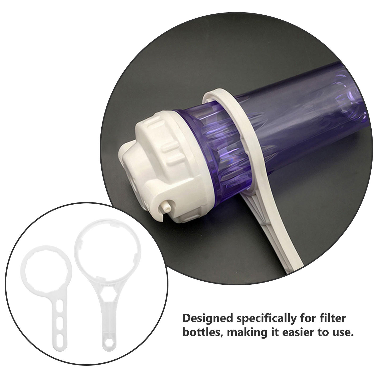 Portable Water Filter - 1 Set Membranfiltergehäuse-Schraubenschlüssel, tragbarer Reparatur-Wasserfilter-Schraubenschlüssel, Kunststoffgehäuse-Filter-Schraubenschlüssel,