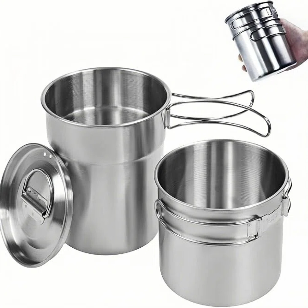 Outdoor Camping Kitchen Set - Faltbare Campingbecher, Campingtöpfe, Kochgeschirr, 304-Food-Grade Outdoor-Camping-Kochset