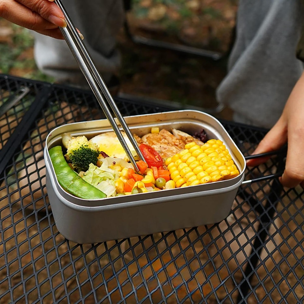 Outdoor Camping Kitchen Set - Ultraleichtes Geschirr, Camping-Kochgeschirr, Lunchbox, Kochtöpfe, Picknick-Zubehör,