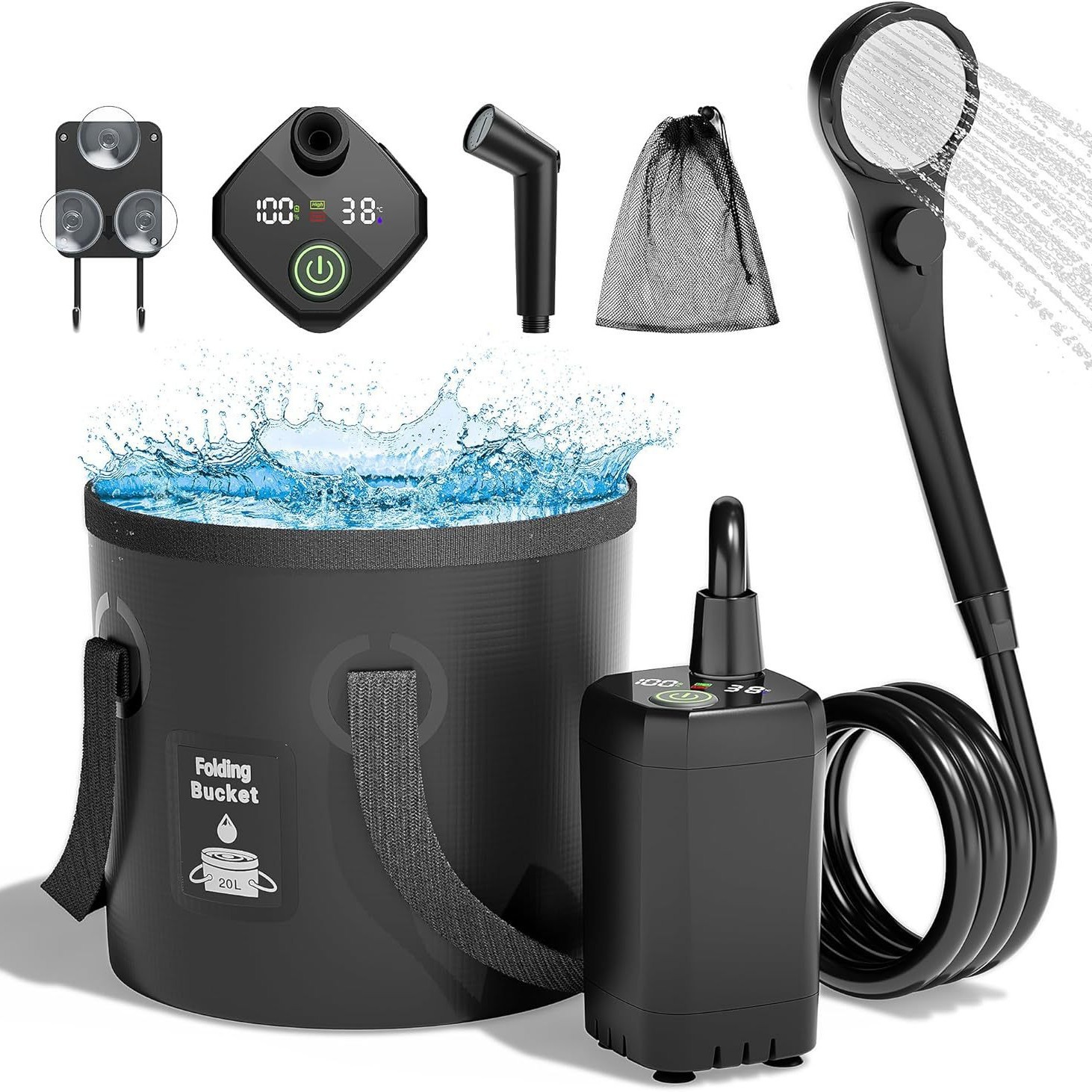 Outdoor Camping Shower - Tragbare Selbstansaugende Elektrische Außendusche Einfacher Mobiler