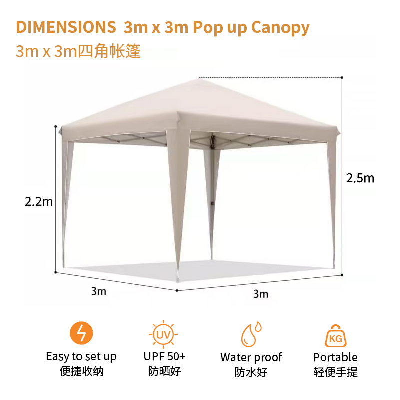 Outdoor Camping Exhibition - 3x3 Faltbares Zelt – Camping-, Ausstellungs-