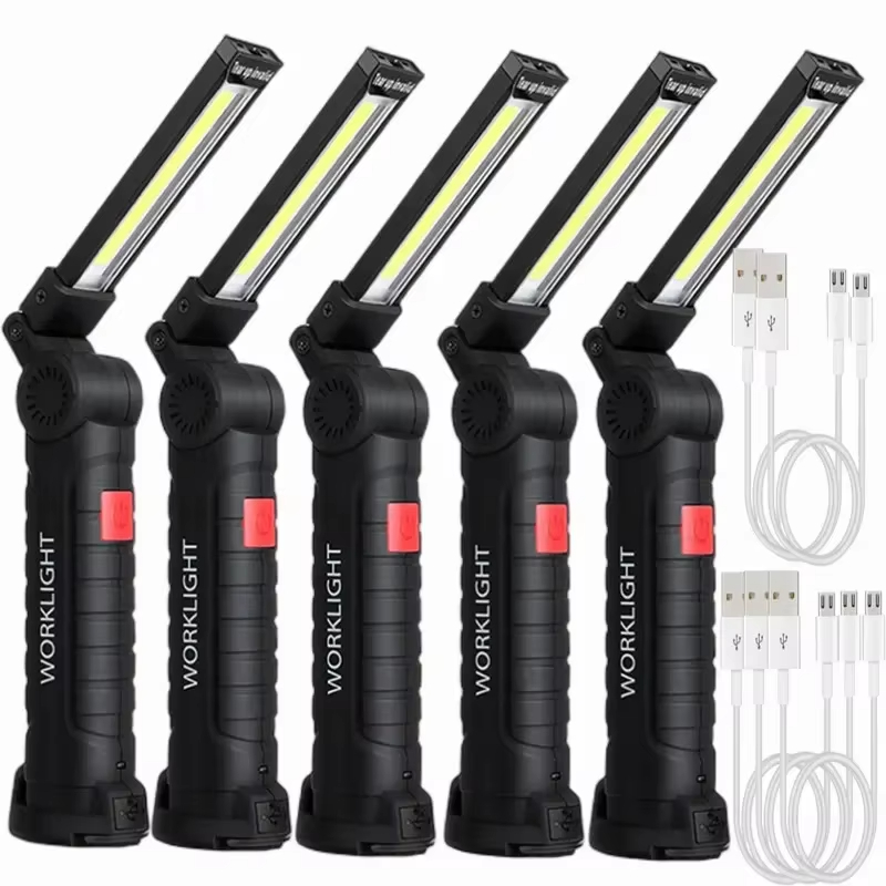 Outdoor Camping Lampe - Tragbare COB-LED-Taschenlampe, USB wiederaufladbar, Arbeitsleuchte, magnetische