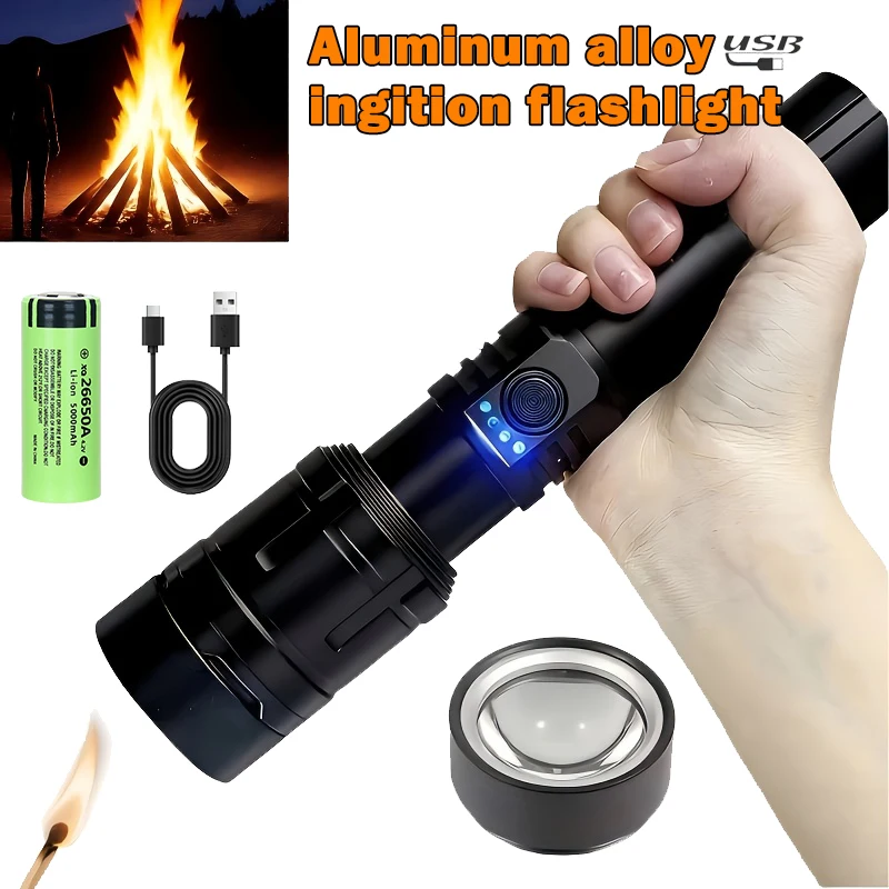 Outdoor Camping Lampe - Ultra leistungsstarke Taschenlampe, konzentrierende Zündung, wasserdicht,