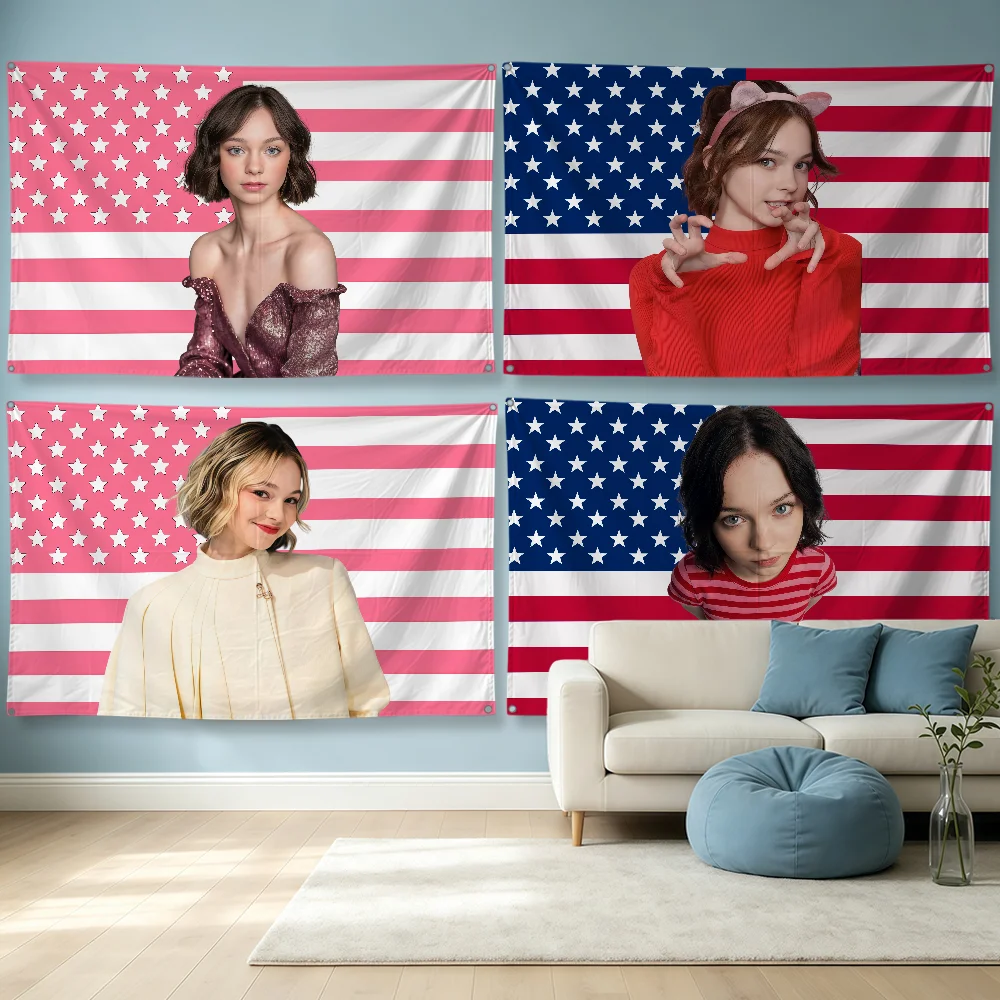 Outdoor Camping Wallpaper - Actor E-Emma Myers Flaggen-Banner aus Polyester
