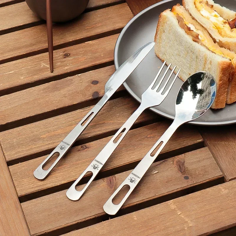 Outdoor Camping Kitchen Set - Hwzbben Titan Gabel Löffel Messer Set