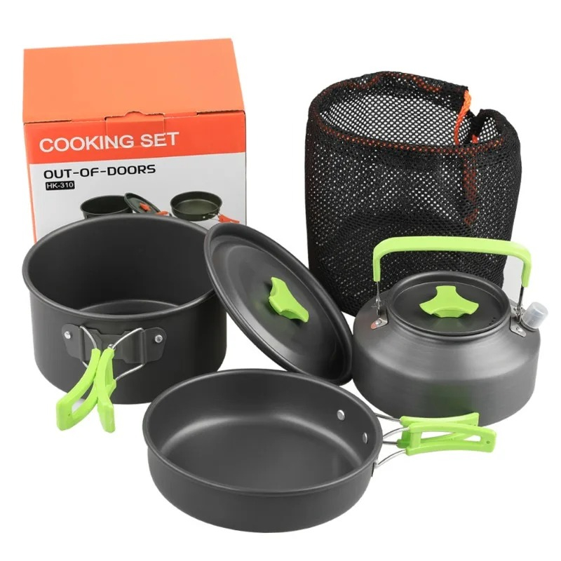 Outdoor Camping Kitchen Set - Camping-Kochset, Outdoor-Küchenausrüstung, Tragbares Aluminium-Geschirr, Töpfe, Schüsseln,