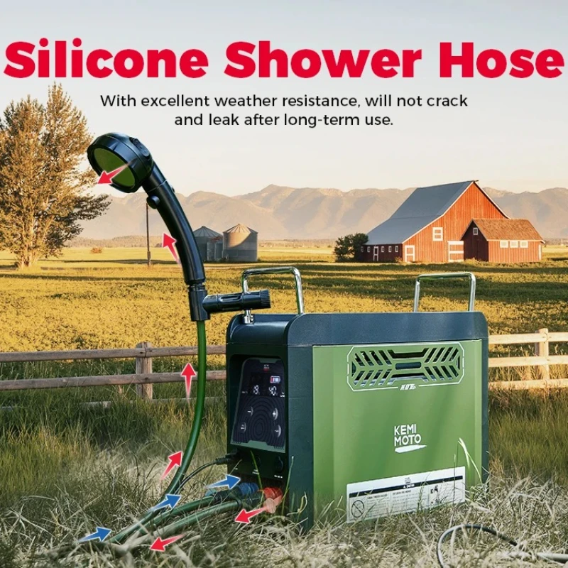 Outdoor Camping Shower - KEMIMOTO Warmwasserbereiter, tragbare Butan-Dusche mit Pumpe,