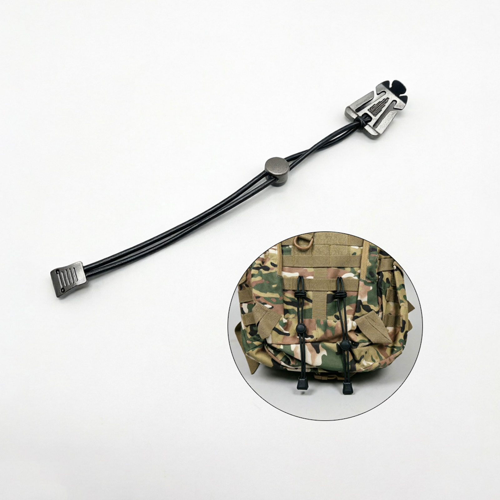 Outdoor Camping Backpack - Taschenlampen-Clip für Outdoor-Rucksack, Elastisches Seil mit