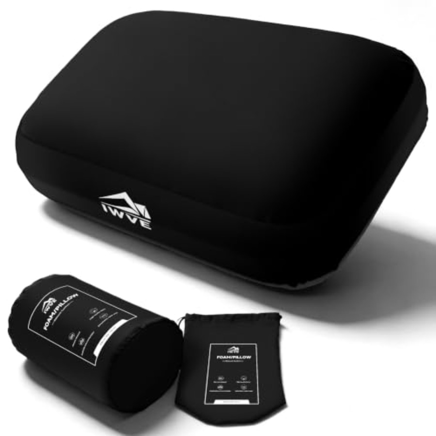 Camp Pillow Compressible - Dickes Camping-Memoryschaum-Kissen, Komprimierbares und Ultraleichtes Reisekissen