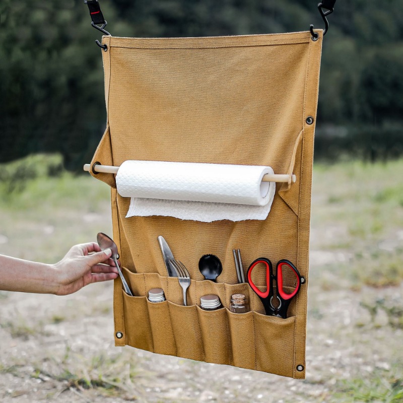 Outdoor Camping Wallpaper - Outdoor Leinwand Utensil Organizer Wand montiert