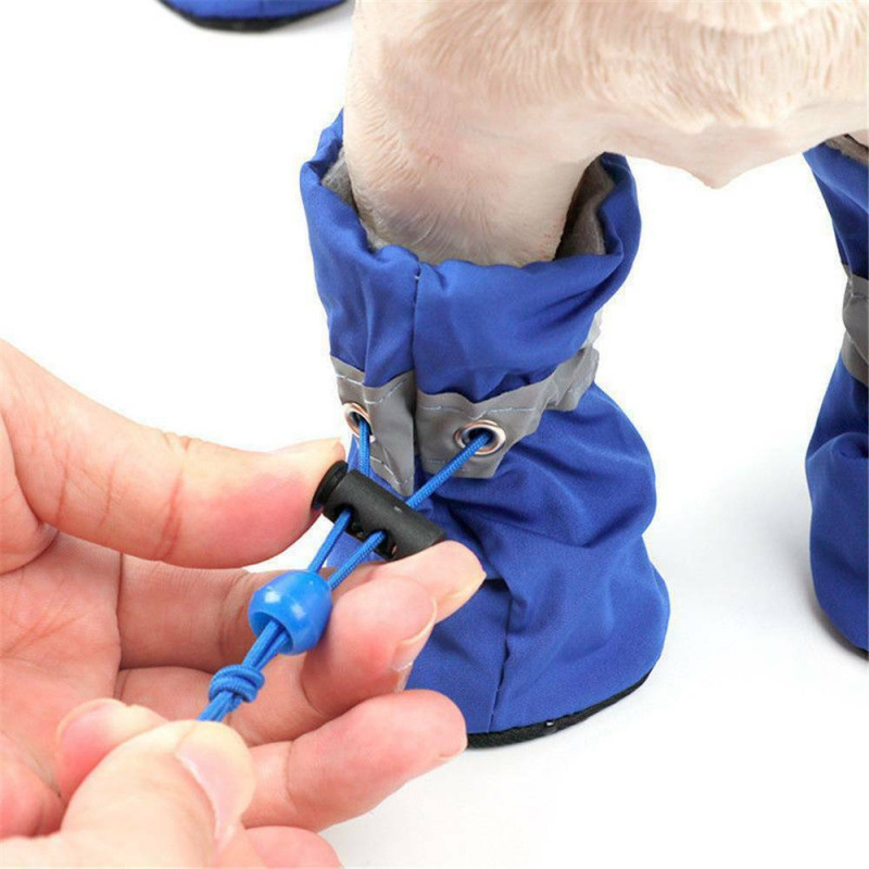 Outdoor Camping Slippers - 4PCS Kleine Hundeschuhe Wanderstiefel Wasserdichte Hundeschuhe