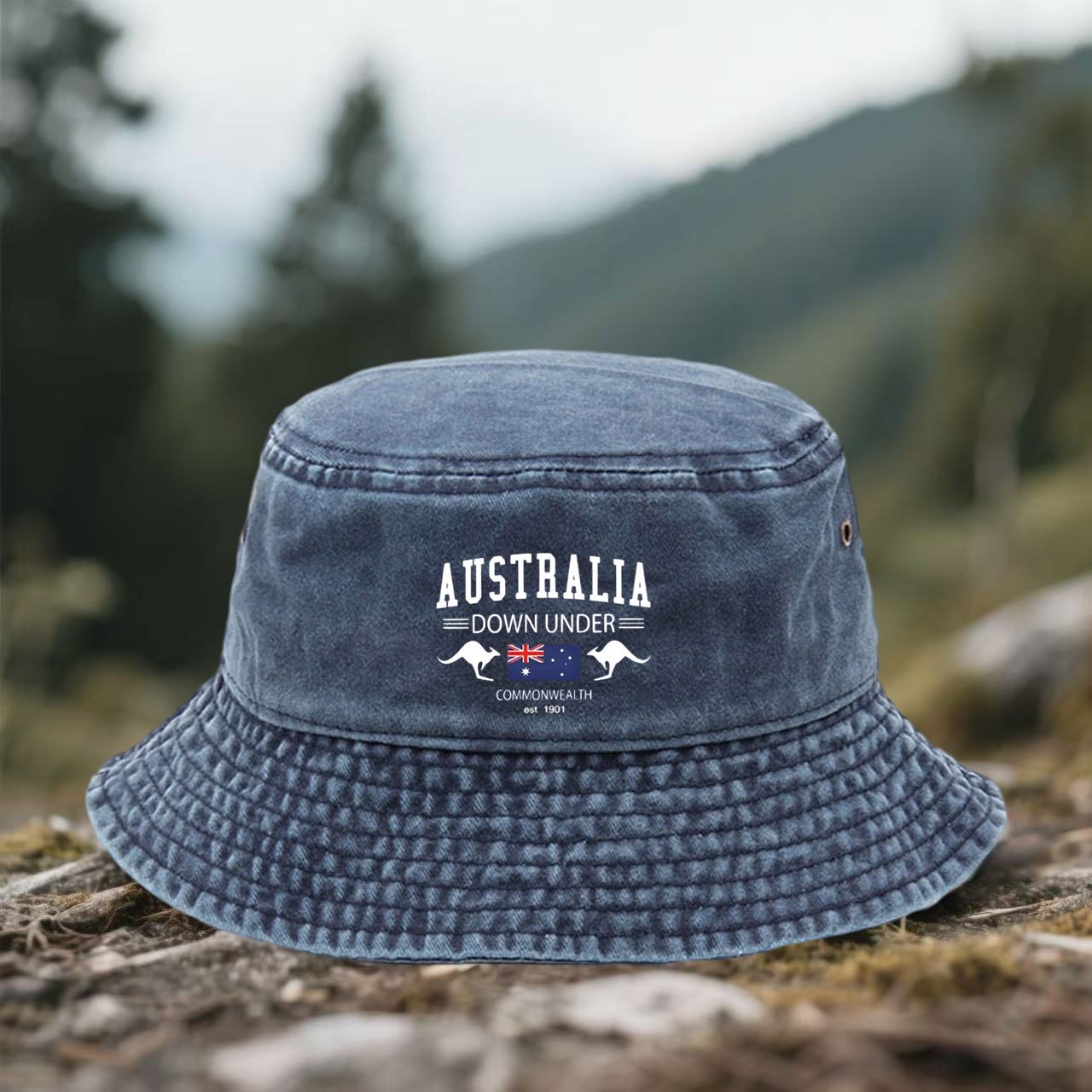 Outdoor Camping Australia - Unisex-Fischerhut mit „AUSTRALIA“-Aufdruck – leicht, atmungsaktiv