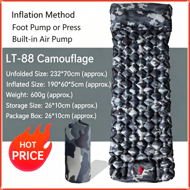 Camp Pillow Compressible - Aufblasbare Camping-Matratze mit Kissen, ultraleichte Luftmatratze
