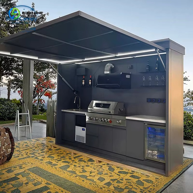 Outdoor Camping Kitchen Set - Maßgeschneidertes Camping-Outdoor-Küchenset, multifunktionale BBQ-Insel mit Spüle