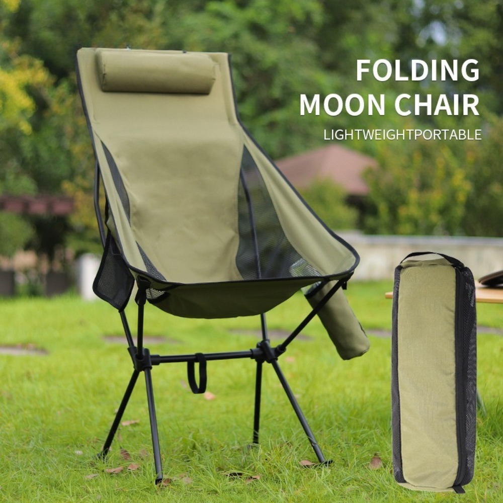 Outdoor Camping Recliner - Outdoor Klappbarer Tragbarer Mondstuhl Liegestuhl Angelstuhl