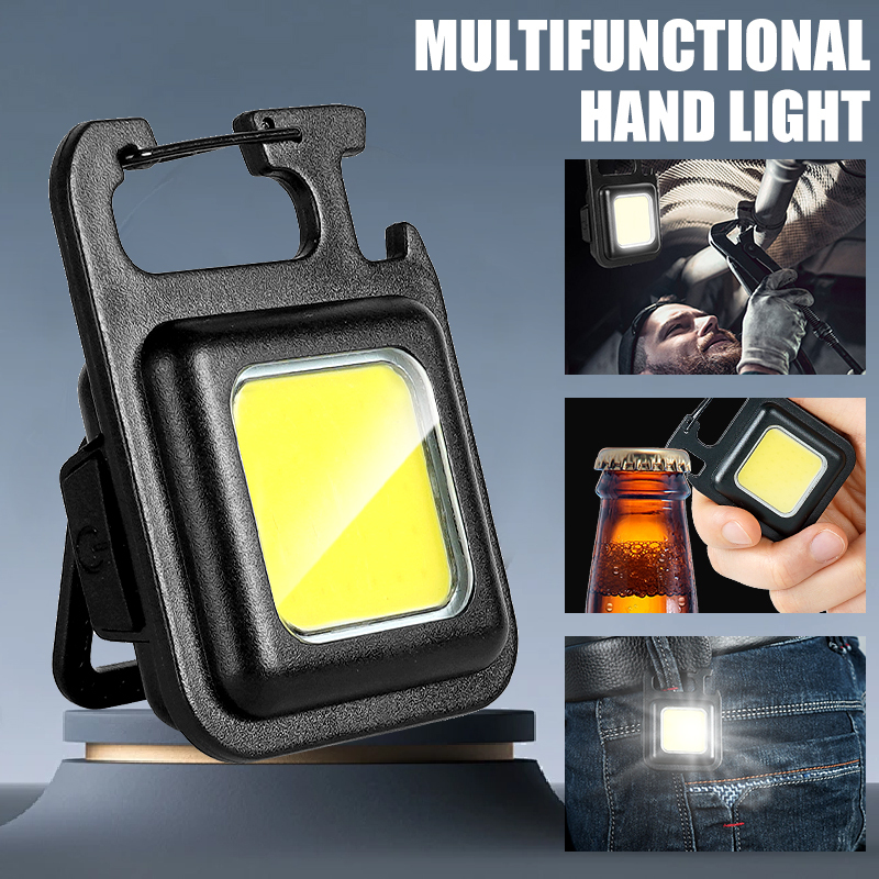 Outdoor Camping Lampe - Superhelle, praktische Mini-COB-Schlüsselanhänger-Taschenlampe, wiederaufladbar, Notfall-Arbeitsleuchte mit