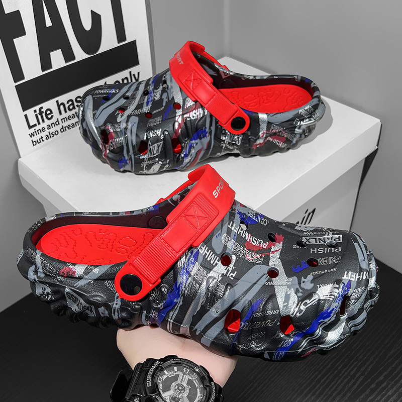 Outdoor Camping Slippers - Große Herren-Outdoor-Sandalen mit geschlossener Zehenpartie für