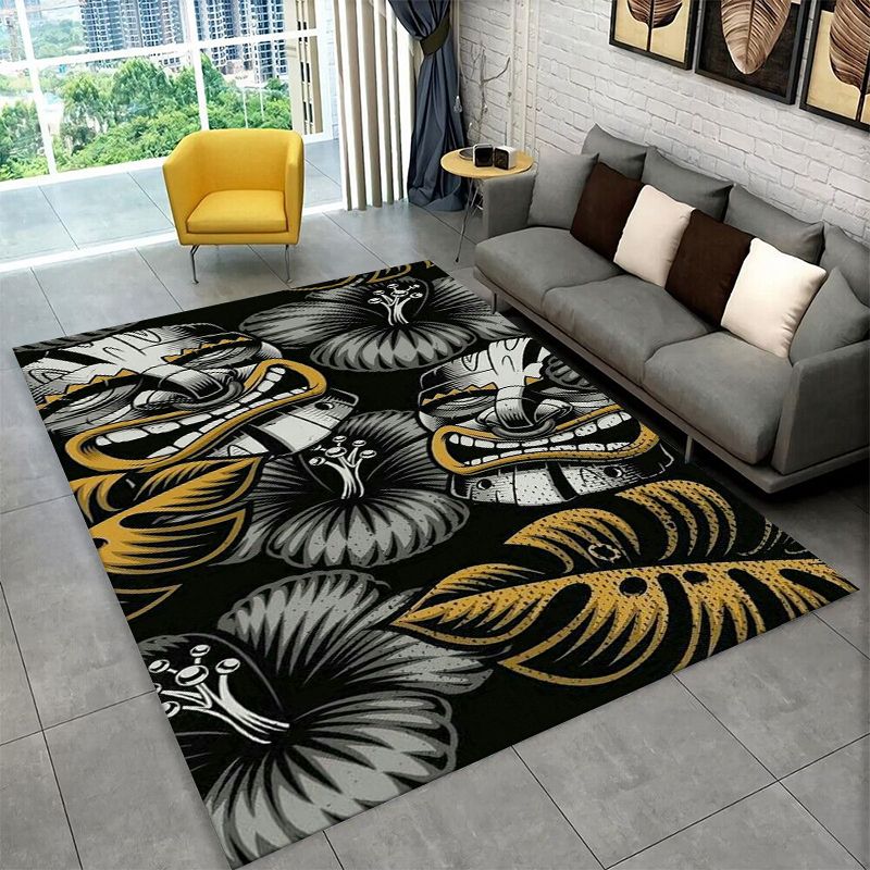 Outdoor Camping Mats Large - Maya-Maske Azteken-Totem Großer Teppich Rutschfester Langlebiger