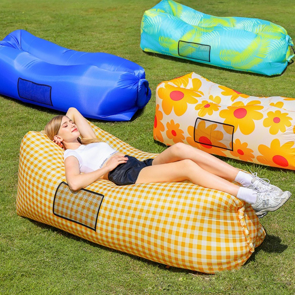 Outdoor Camping Essentials - Outdoor-Essential: Faltbares Familien-Luftbett, Camping-Polyester-Lazy-Sofa, aufblasbares Musikfestival-Bett,