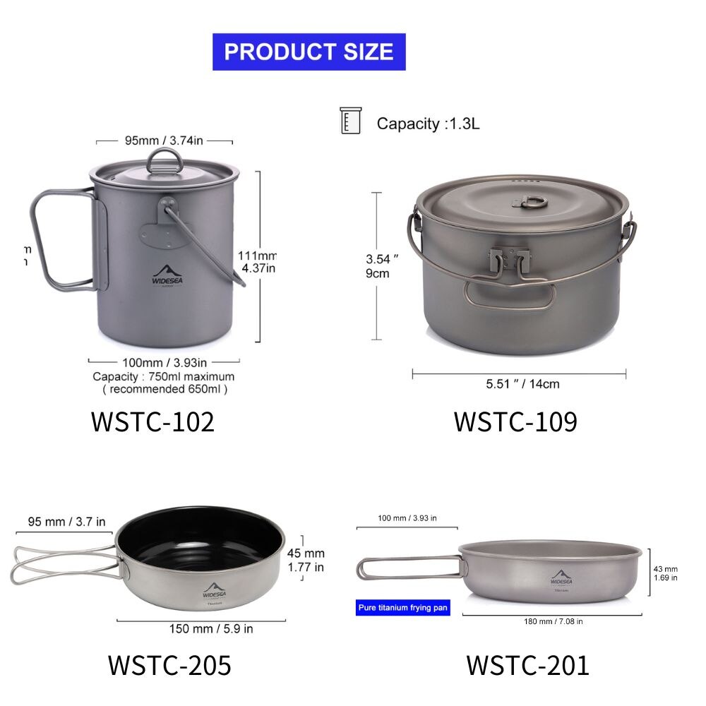 Wideea Camping Geschirr Titan  – Outdoor Camping Kitchen Set Bewertung und Preis