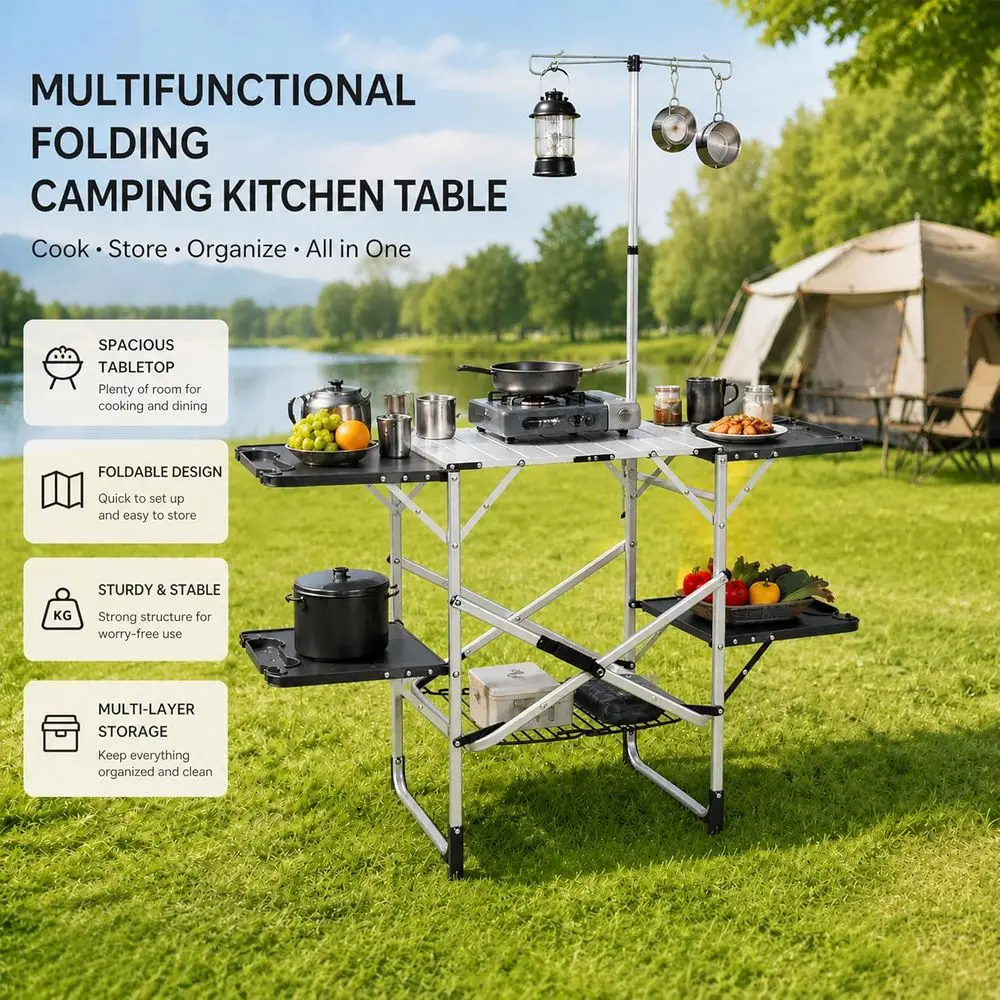 Tragbarer Outdoor-Küchentisch  – Outdoor Camping Kitchen Table Bewertung und Preis
