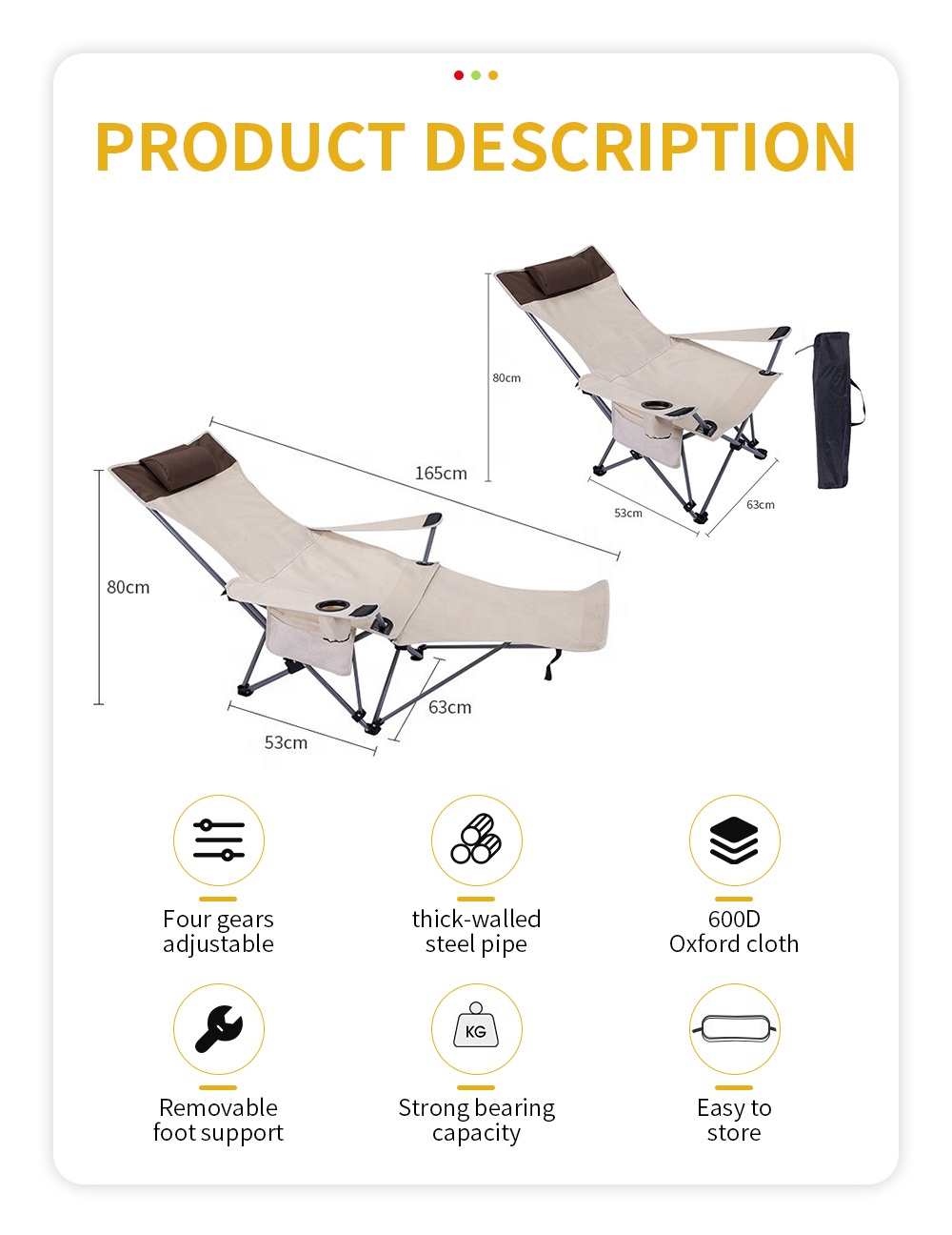 Tragbarer Klappbarer Liegestuh – Outdoor Camping Recliner Bewertung und Preis