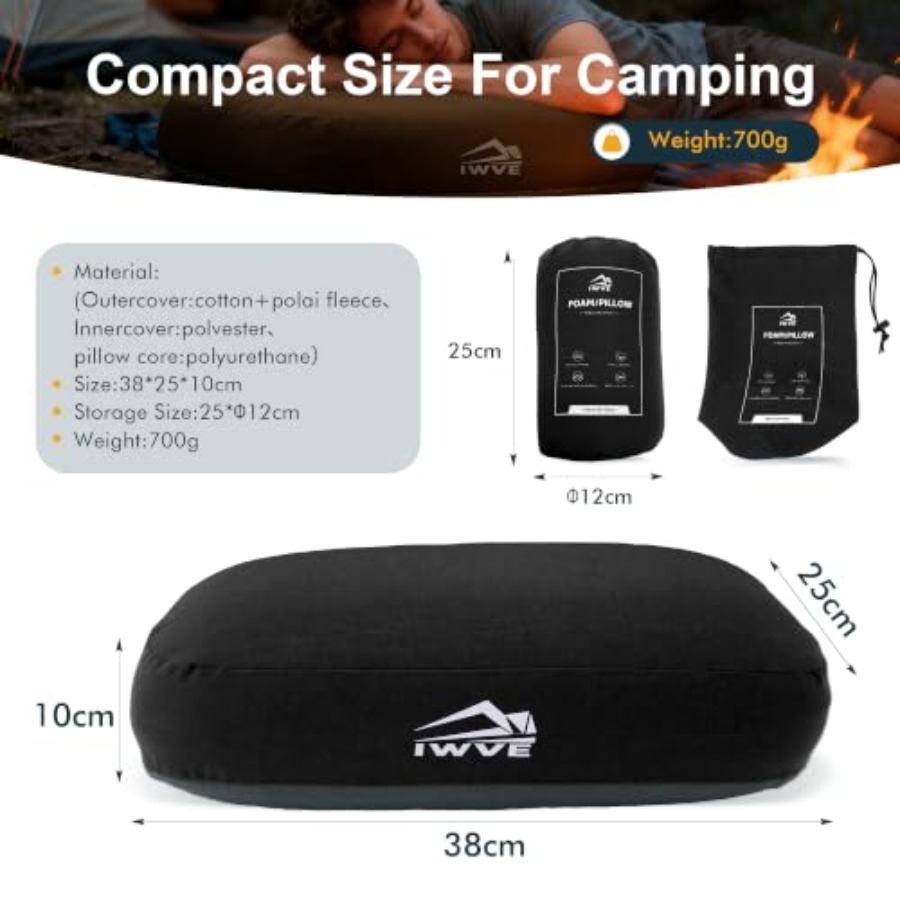 Dickes Camping-Memoryschaum-Ki – Camp Pillow Compressible Bewertung und Preis
