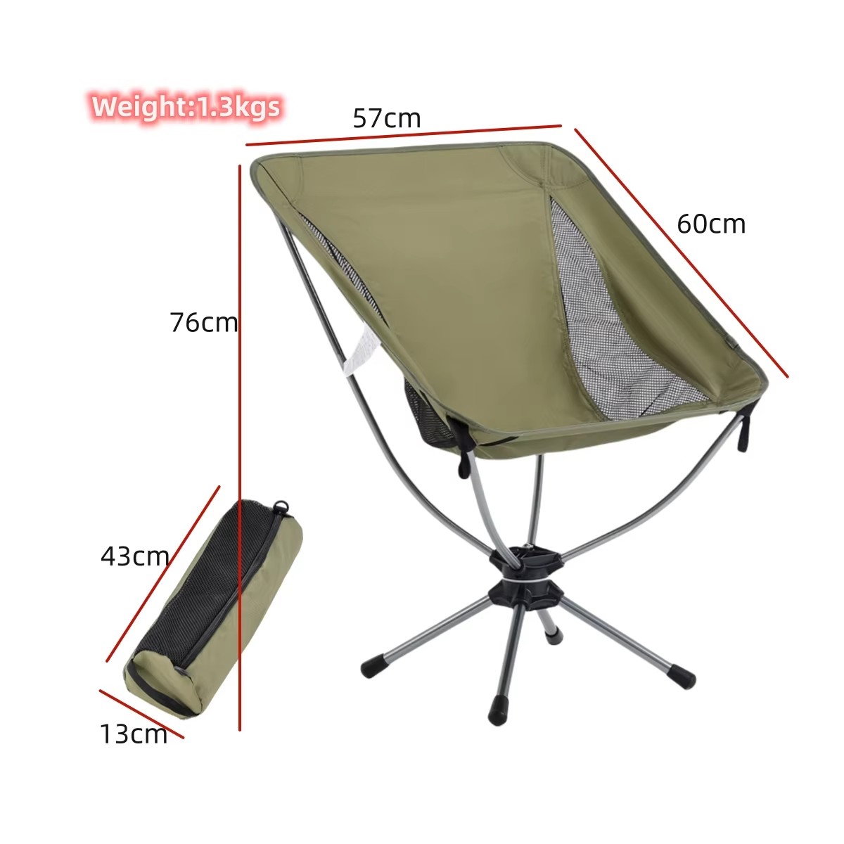 Leichter 360-Grad-Aluminium-Ca – Outdoor Camping Recliner Bewertung und Preis
